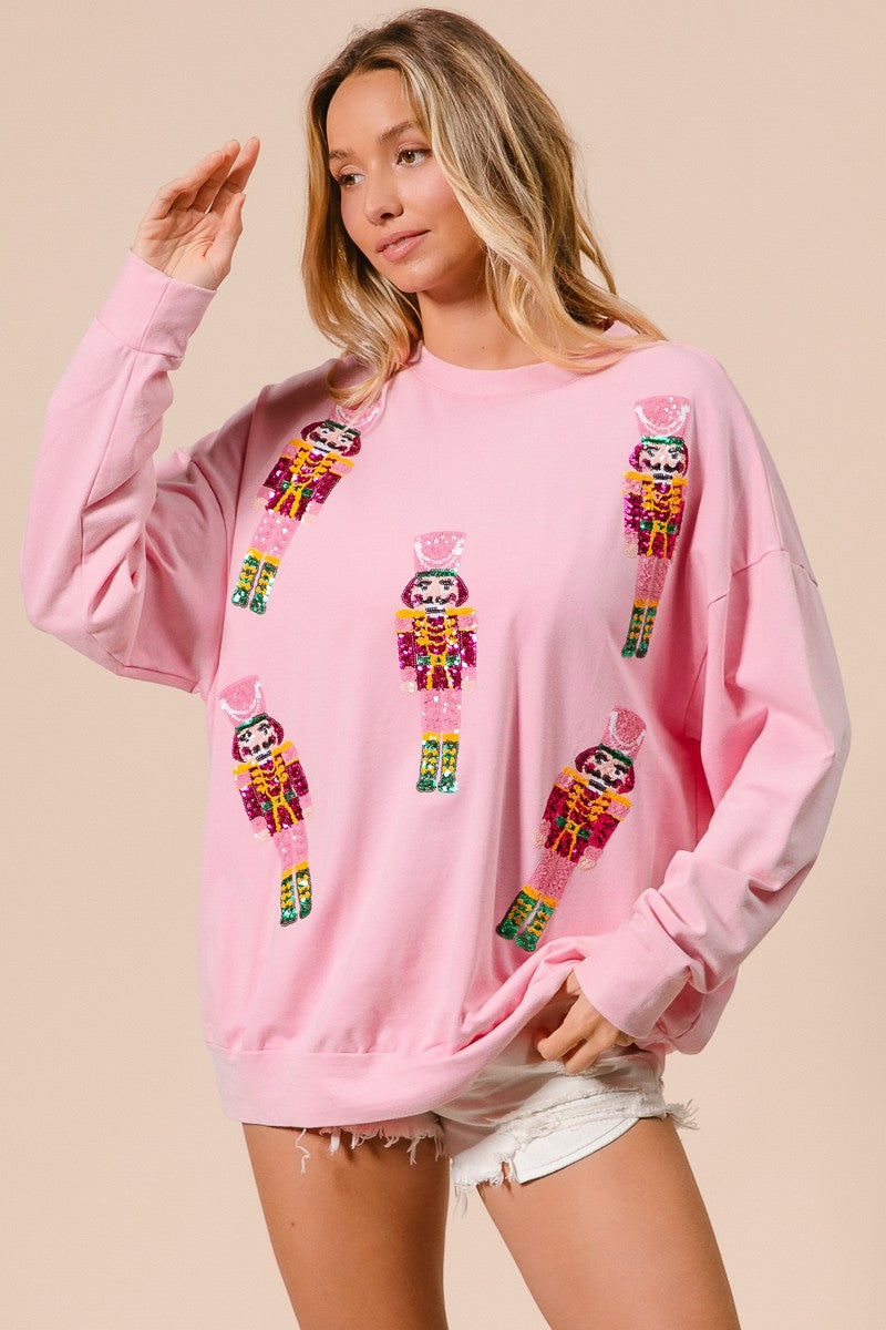 Pink Sequins Nutcrackers Top