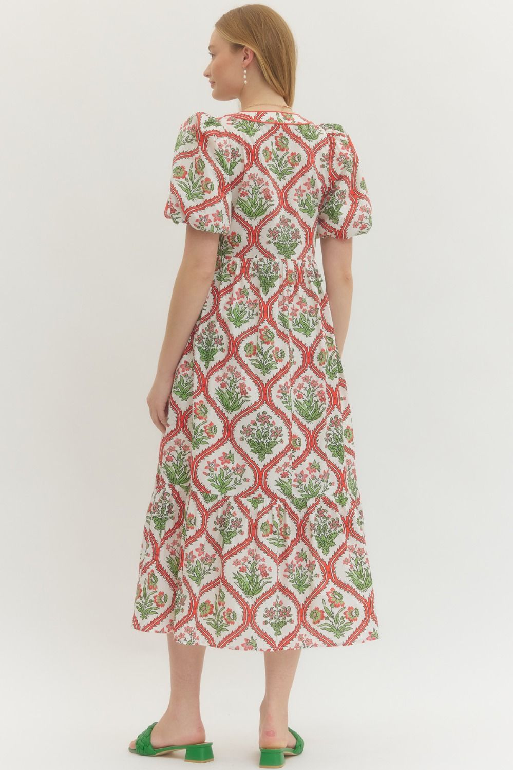 Bloom Boldly Botanical Printed Midi Dress