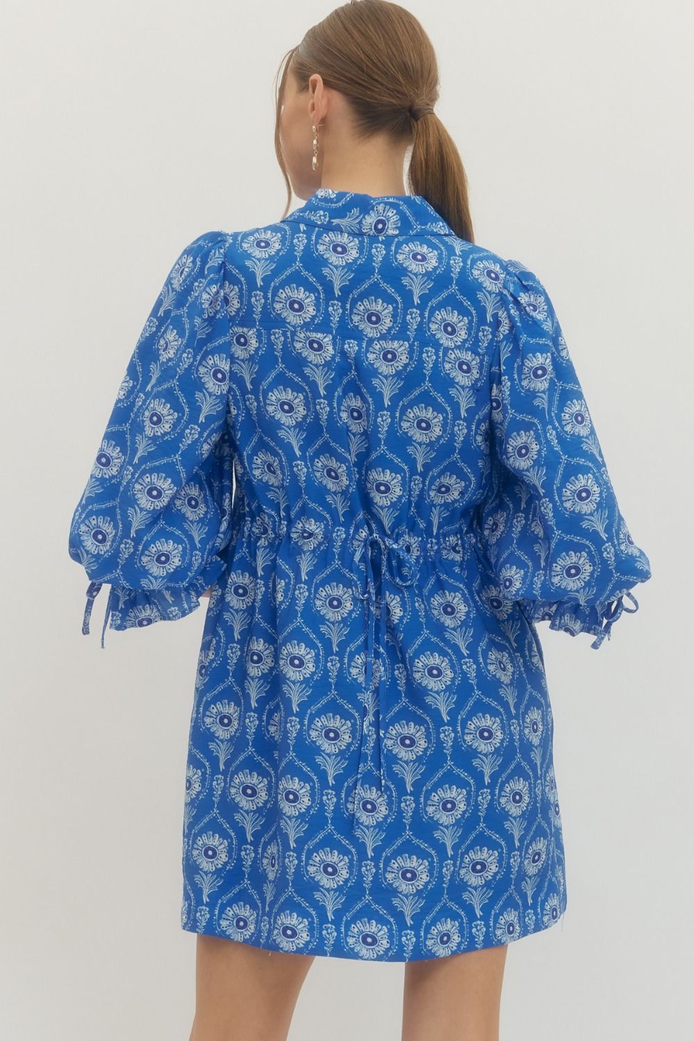 The Bloom Babe Blue Floral Dress