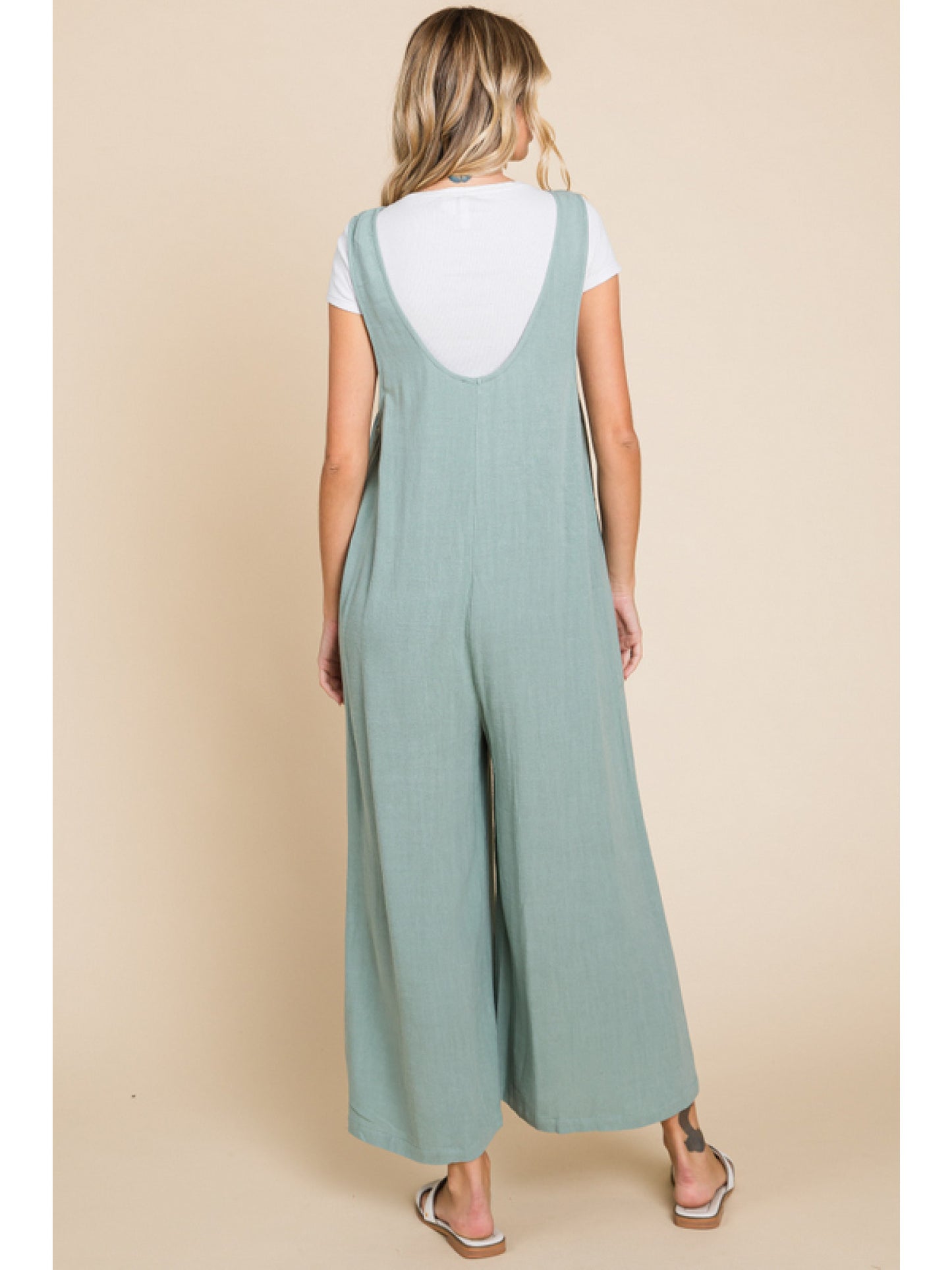 One & Done Sage Jumpsuit