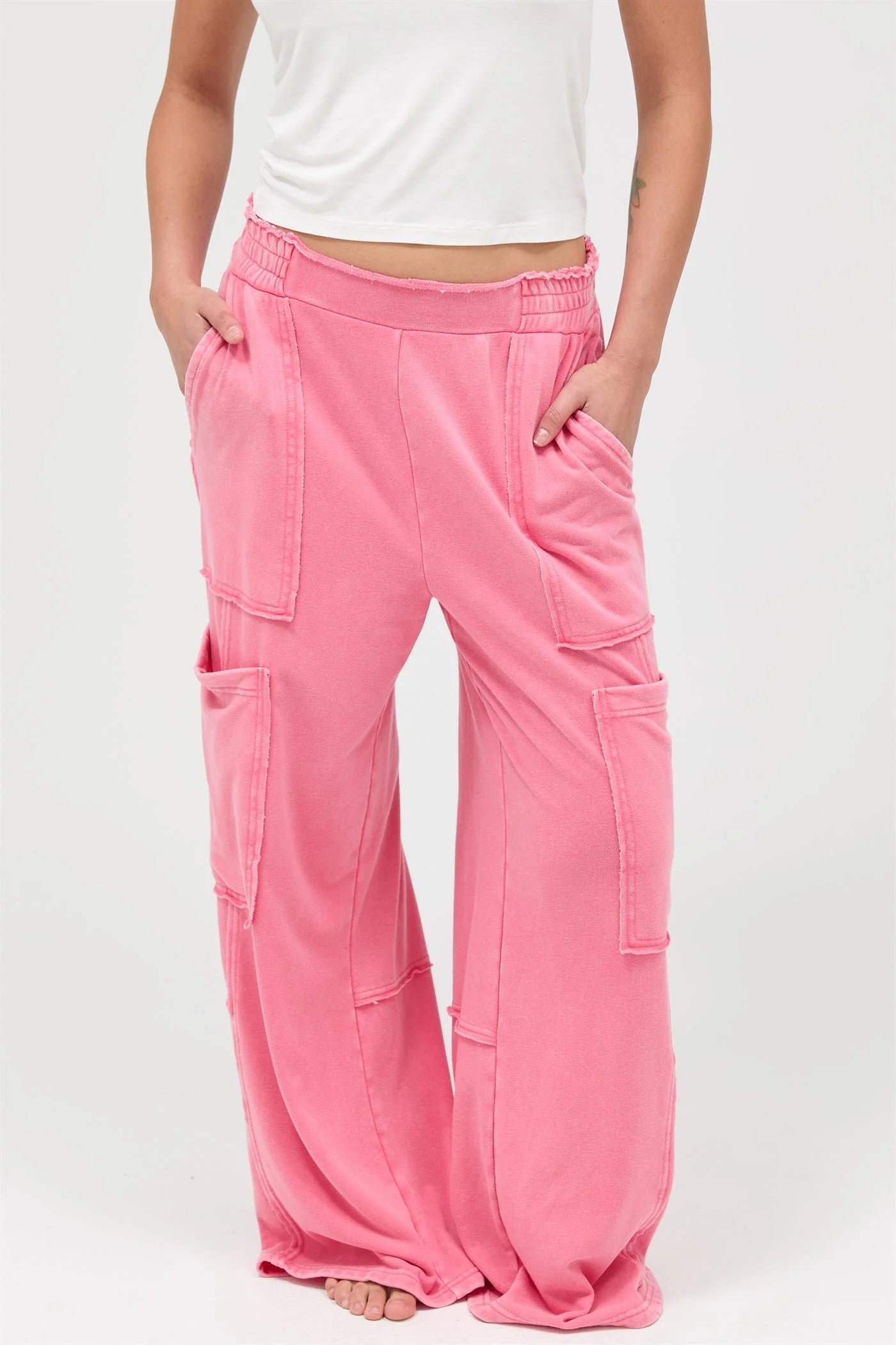 Comfort Pink Cargo Pants