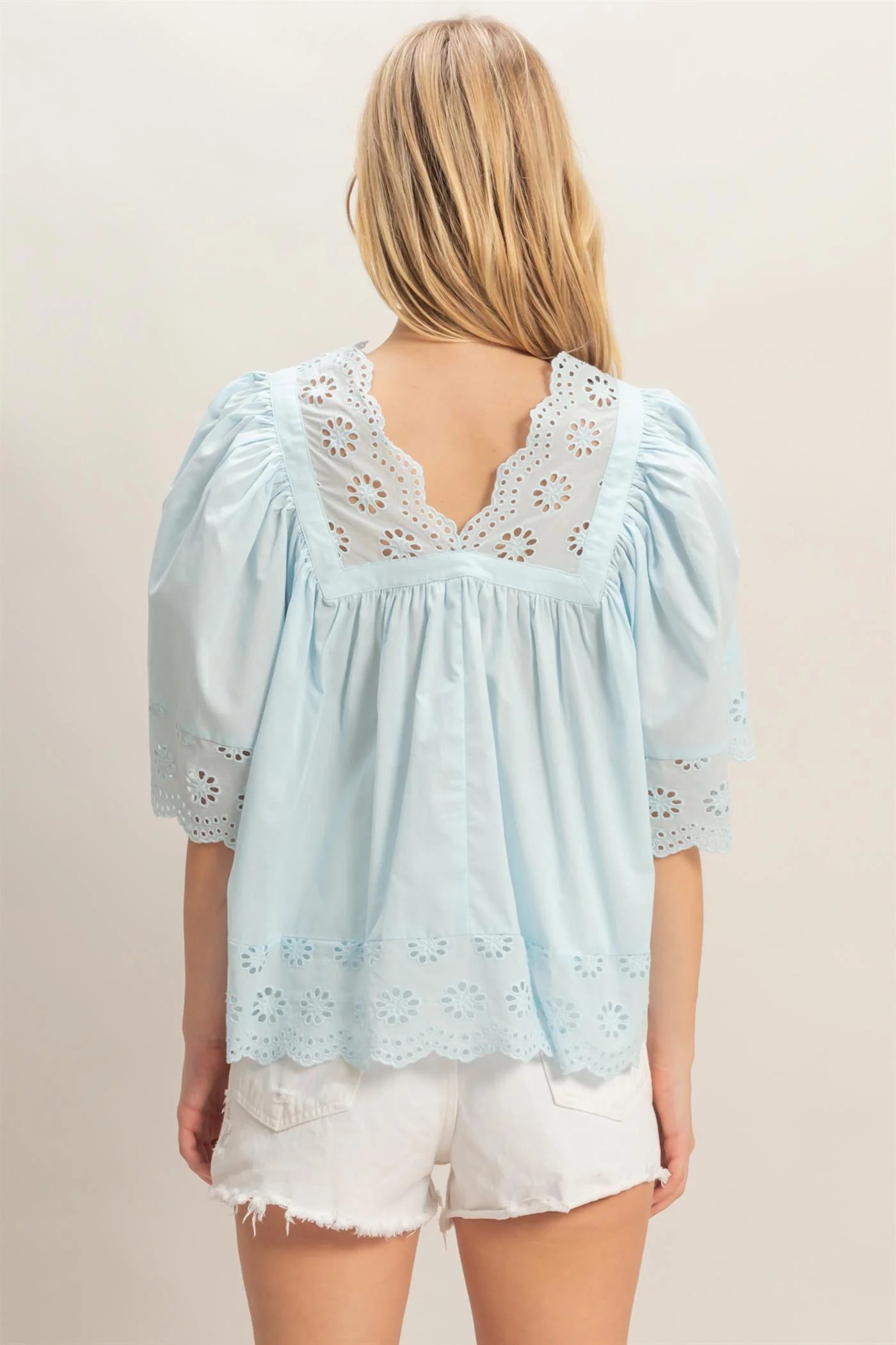 Sweet Sky Eyelet Blouse