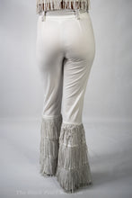 White Fringe High Waist Pants