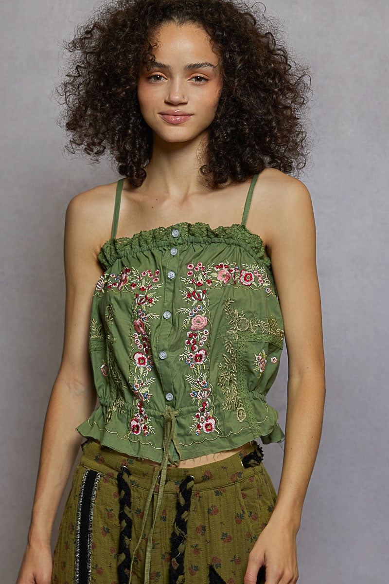 Meadow Bloom Embroidered Tank