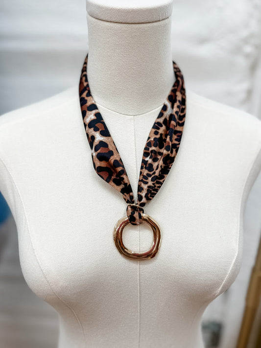 Leopard Handmade Scarf Necklace