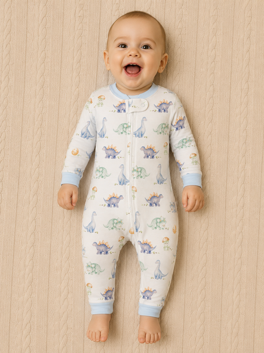 Pastel Dinos Zipped Coverall