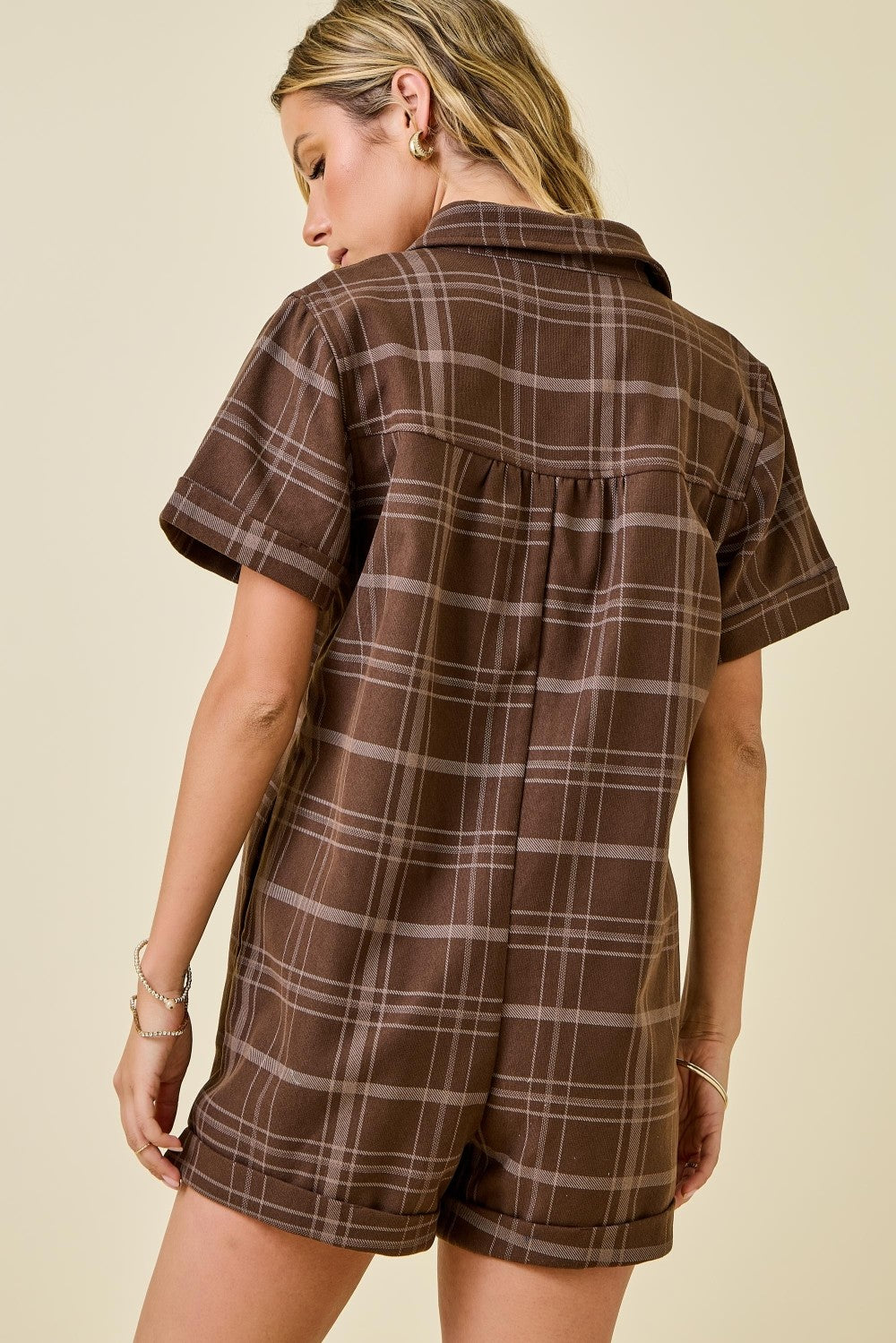 The Cozy Gathering Plaid Romper