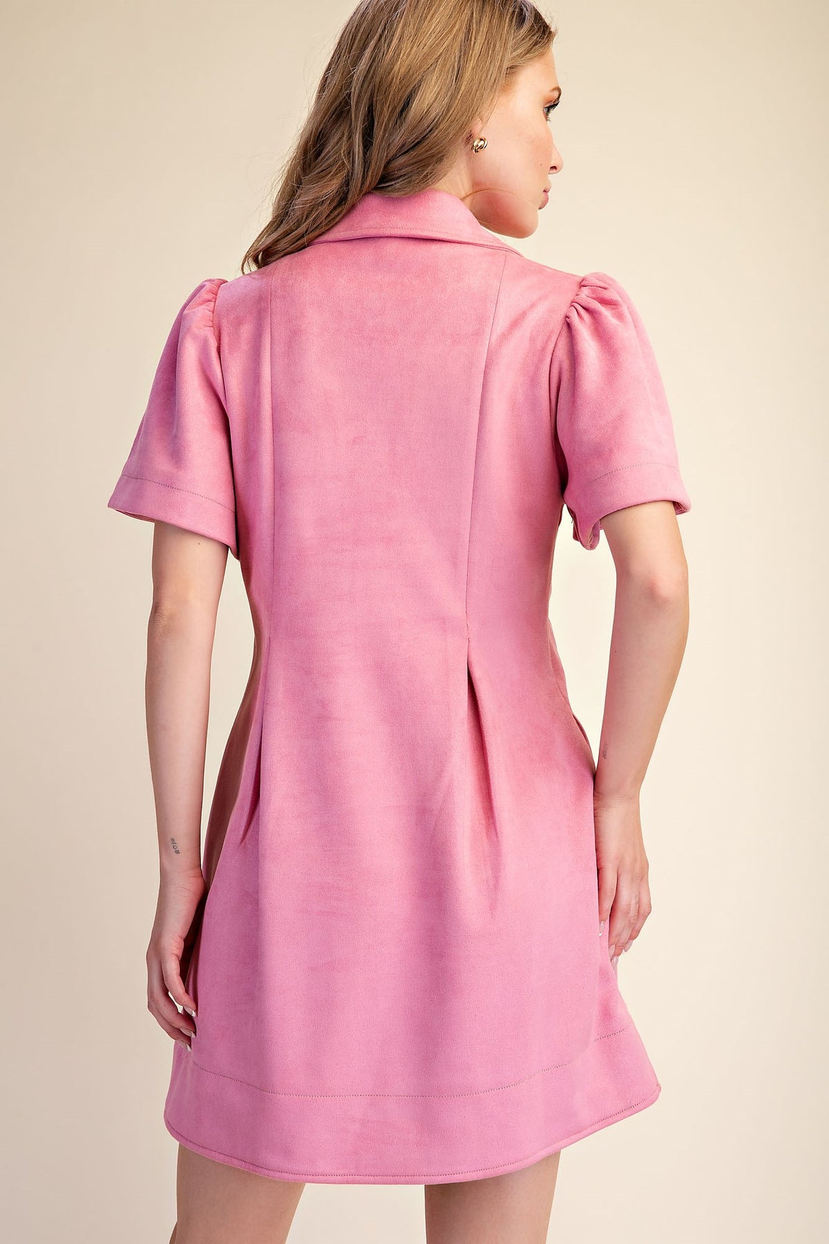 Pretty in Pink Suede Dress