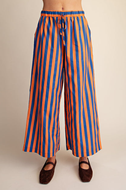 Orange & Blue Saturday Striped Pants