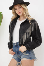 Black Chevron Fringe Jacket