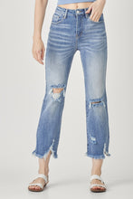 Risen- High Rise Distressed Straight Jeans