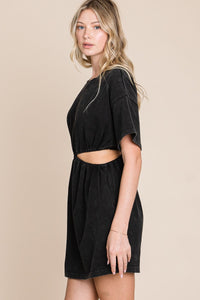 Black Washed T Shirt Dress