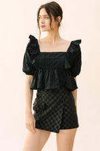 Black Monochromatic Textured Top