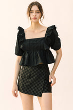 Black Monochromatic Textured Top