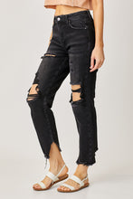 Black Mid Rise Boyfriend Jeans