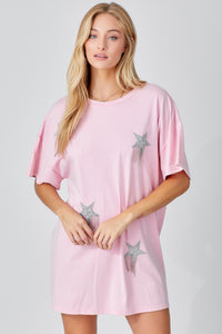 Pink Star T Shirt Dress