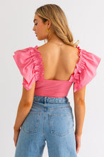 Pink Ruffle Sleeve Bodysuit
