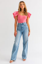 Pink Ruffle Sleeve Bodysuit