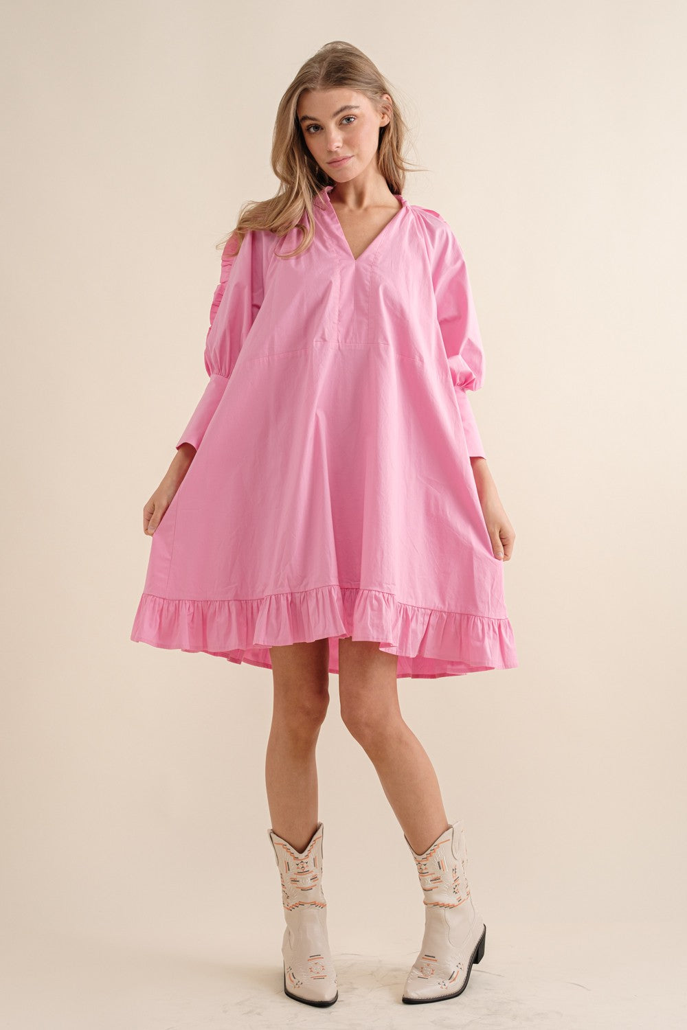 Girly Pink Ruffle Dress