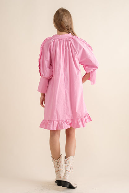 Girly Pink Ruffle Dress