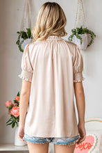 Beige Satin Button Down