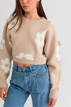 Taupe Daisy Cropped Sweater