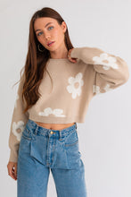 Taupe Daisy Cropped Sweater