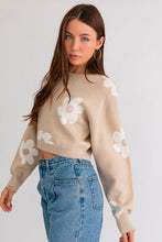 Taupe Daisy Cropped Sweater