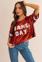 Red GameDay Glam Sequins Top