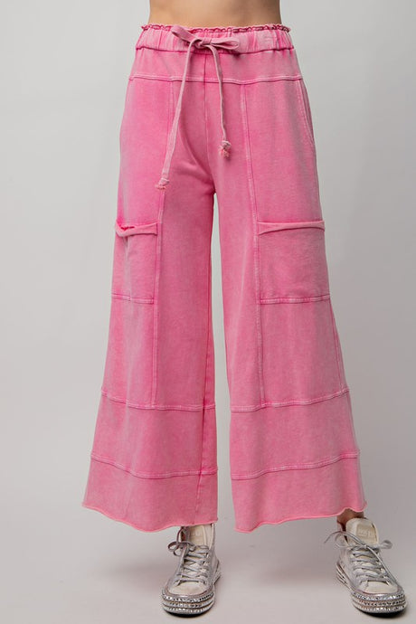 Pink Cargo Flowy Pants