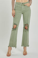 Olive High Rise Distressed Pants