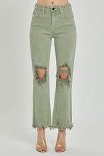 Olive High Rise Distressed Pants