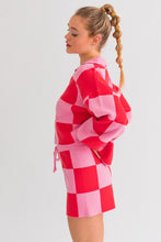 Pink Checkered Sweater