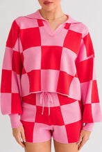 Pink Checkered Sweater