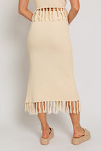 Cream Tassel Midi Skirt