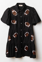 Blackout Blitz Patched Babydoll Dress