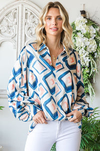 Multi Print Satin Top