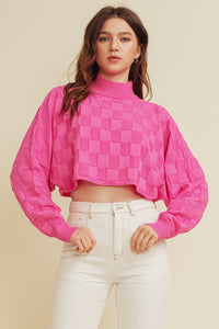 Pink Checkered Sweater