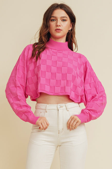 Pink Checkered Sweater