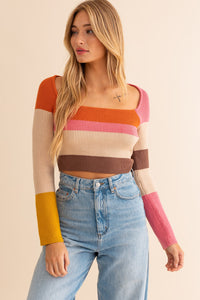 Color Block Long Sleeve Top