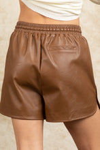Brown Faux Leather Shorts
