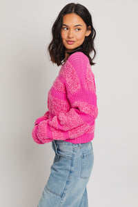 Pink Contrast Sweater