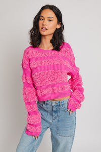 Pink Contrast Sweater