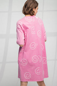 Smiley Pink Oversized Dress