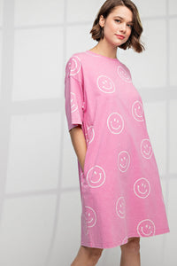 Smiley Pink Oversized Dress