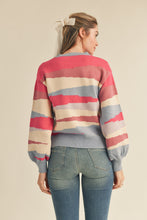 Multi Color Balloon Sleeve Sweater