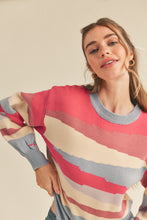 Multi Color Balloon Sleeve Sweater