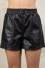 Black Faux Leather Shorts