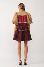 Burgundy Colorblocked Dress