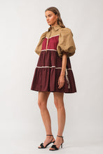 Burgundy Colorblocked Dress